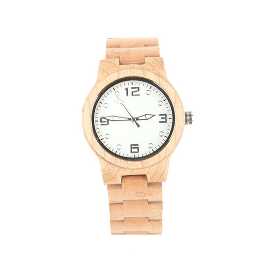 Bamboo Quartz Watch For Women's Daily Life