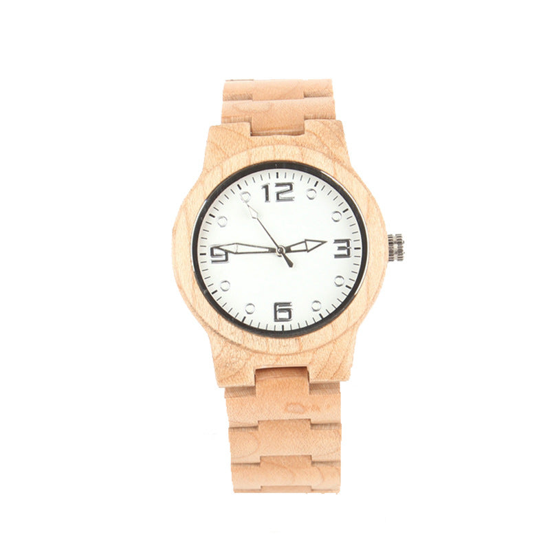 Bamboo Quartz Watch For Women's Daily Life