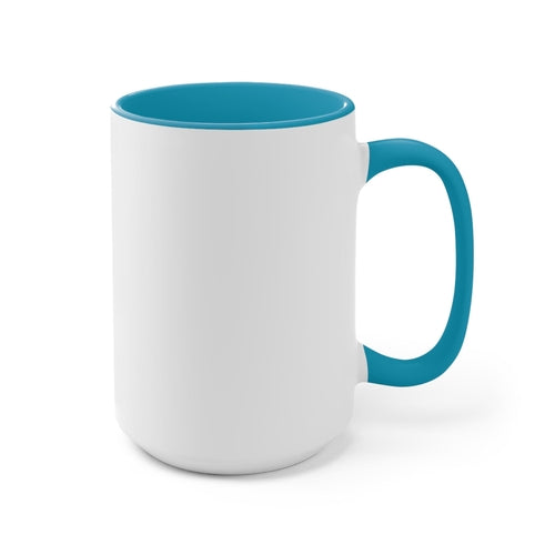 Ceramic Two-tone Color Accent Coffee Mug 15oz