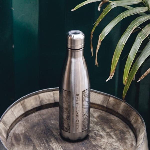 Salt Lake City - Utah Map Insulated Bottle