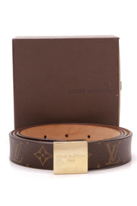 Louis Vuitton Black Gunmetal Ceinture Carre Belt 862911
