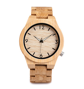 D27 Natural All Bamboo Wood Watches Top